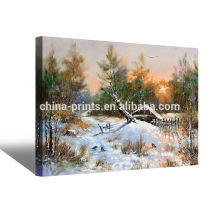 Индивидуальные зимние пейзажи масляной живописи на ткани